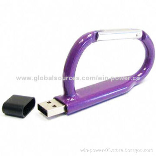 Multifunction USB Stick/Carabiner Flash Drive, Metal Casing, Full Capacity From 1-128GB